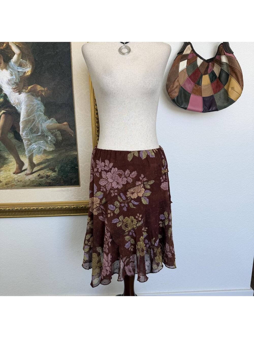 Boho Autumn Fairy Floral Free People Skirt